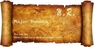Major Rebeka névjegykártya